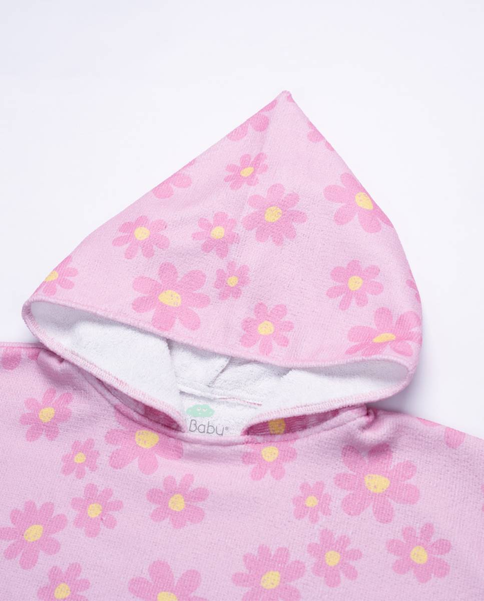 Poncho de praia FS Baby Rosa-2