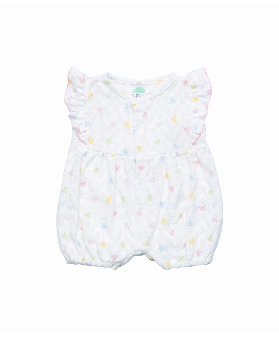 Macacão em tecido bordado FS Baby Branco-1