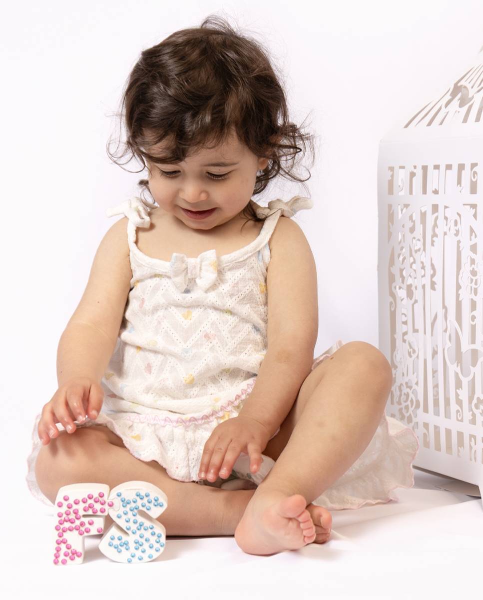 Vestido em tecido bordado FS Baby Branco-2