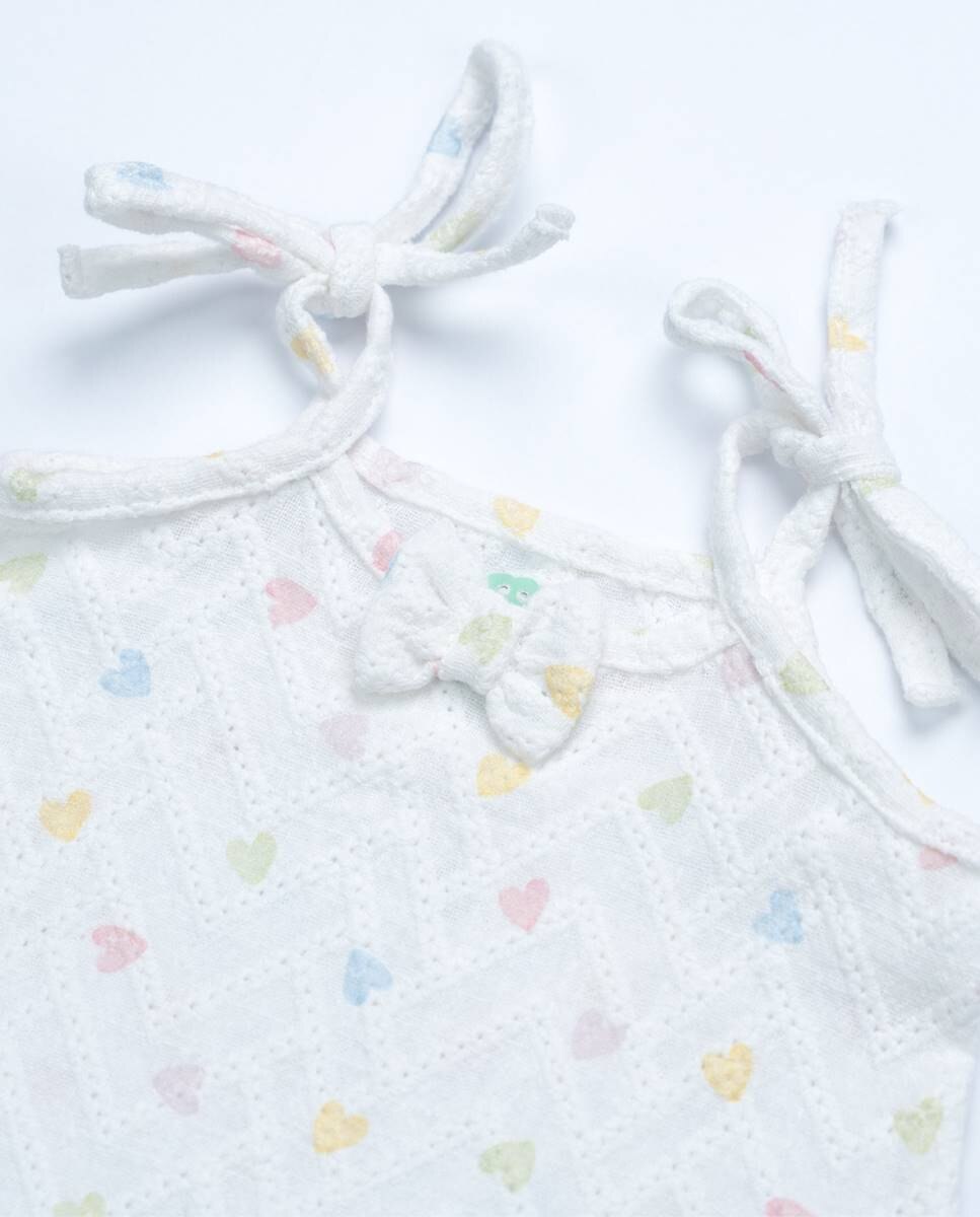 Vestido em tecido bordado FS Baby Branco-3