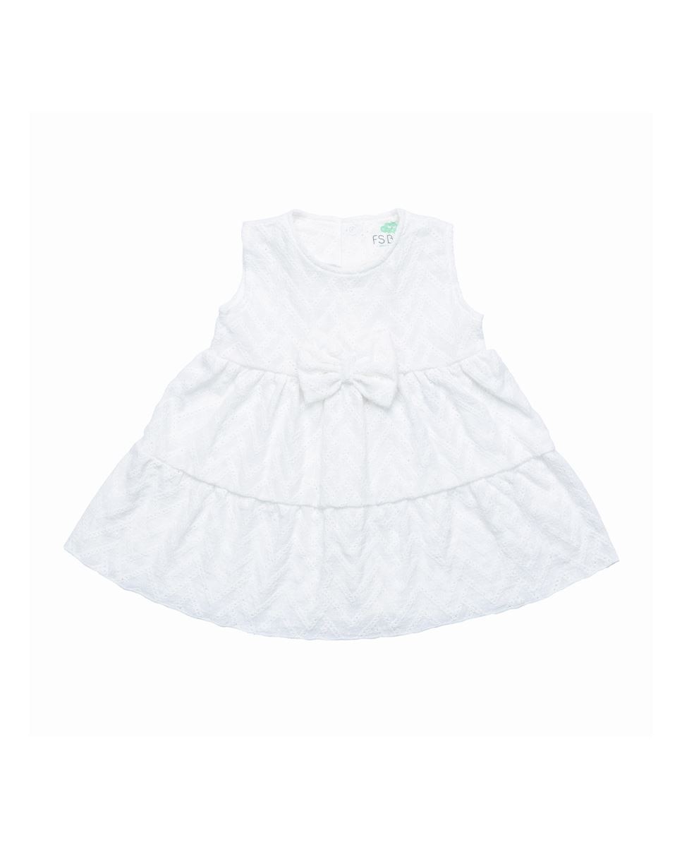 Vestido em tecido bordado FS Baby Branco-1