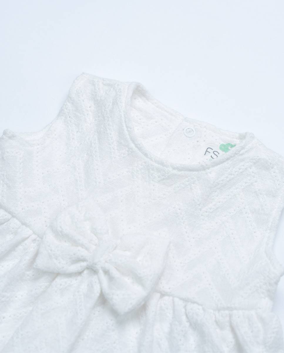 Vestido em tecido bordado FS Baby Branco-2