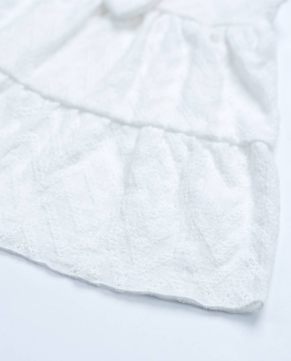 Vestido em tecido bordado FS Baby Branco-4