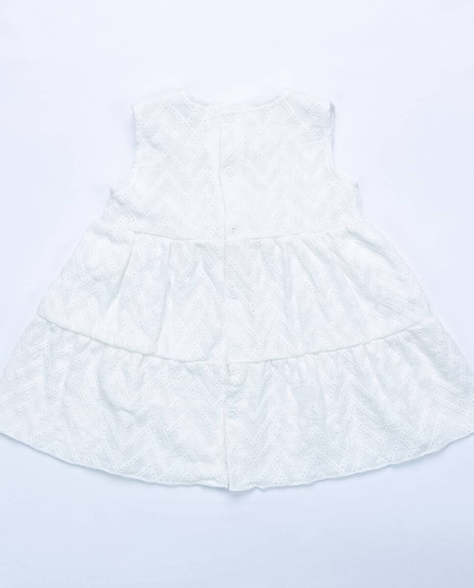 Vestido em tecido bordado FS Baby Branco-5