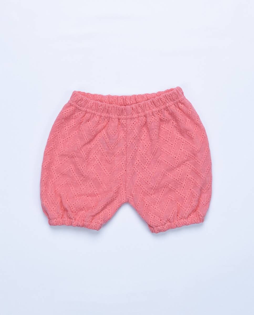 Conjunto de vestido e calções em tecido bordado FS Baby Coral-6