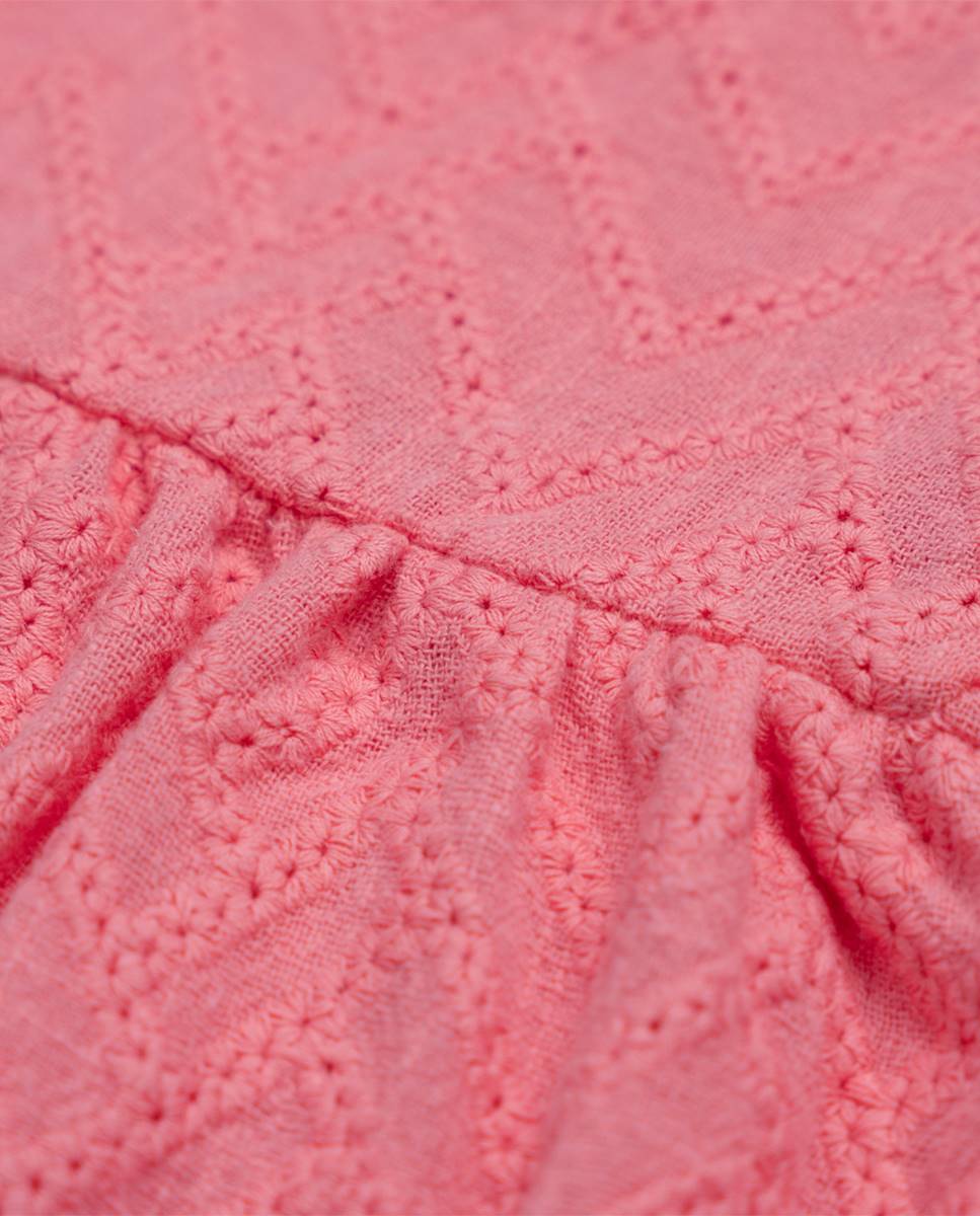 Vestido em tecido bordado FS Baby Coral-4
