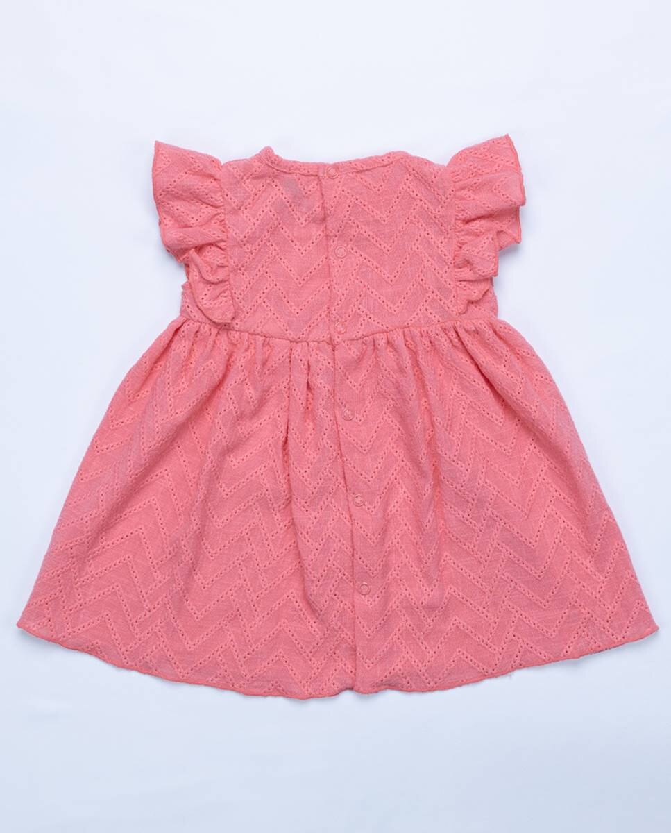 Vestido em tecido bordado FS Baby Coral-6