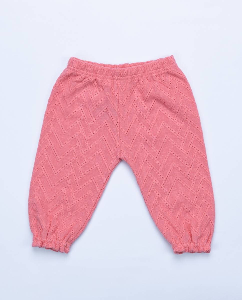Conjunto de camisola e calças em tecido bordado FS Baby Coral-6