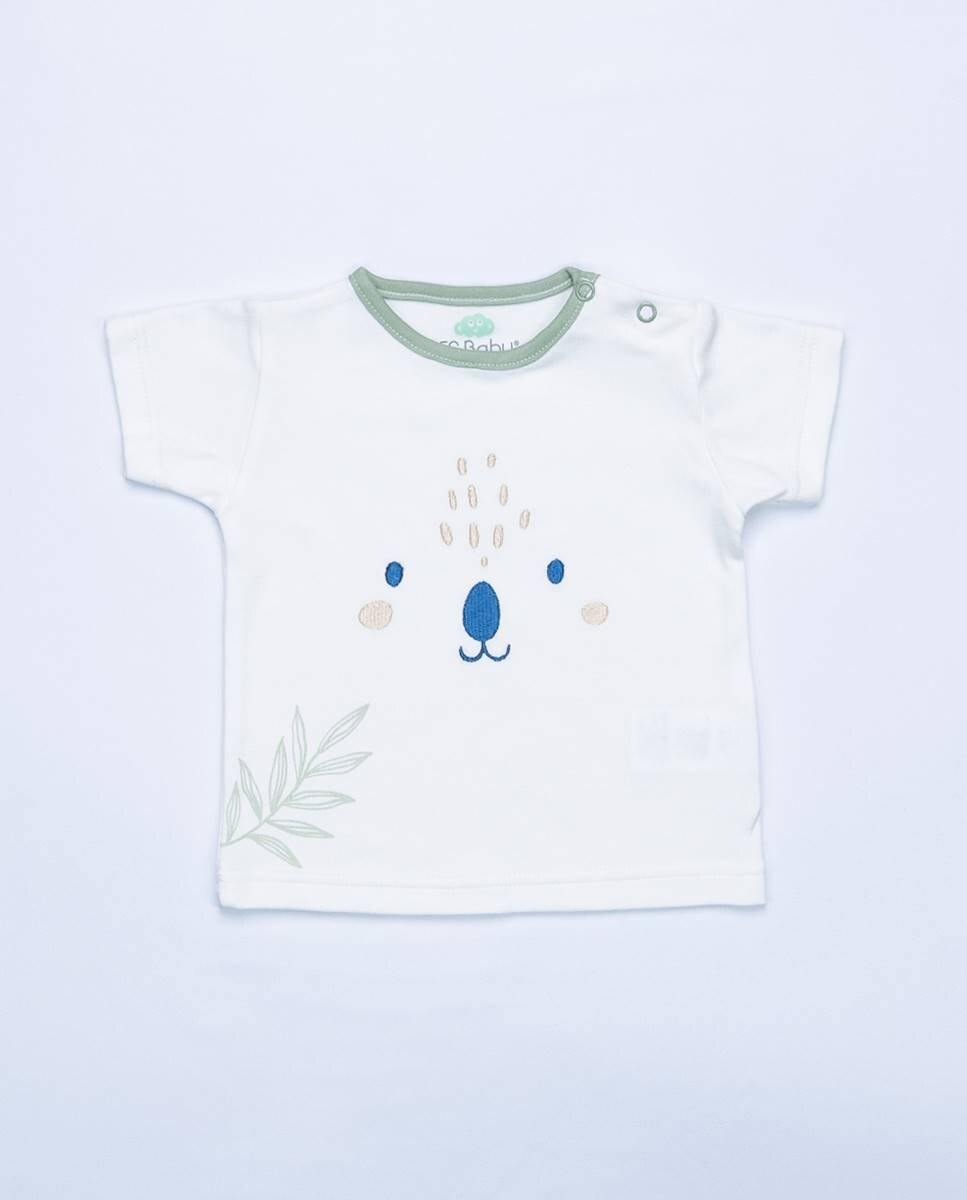 Conjunto de t-shirt em algodão orgânico e calções em felpa FS Baby Verde-2