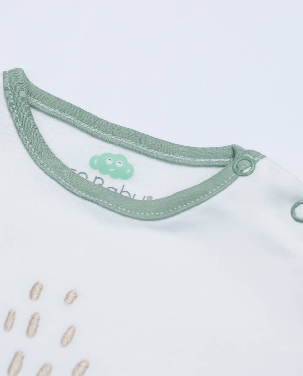 Conjunto de t-shirt em algodão orgânico e calções em felpa FS Baby Verde-3