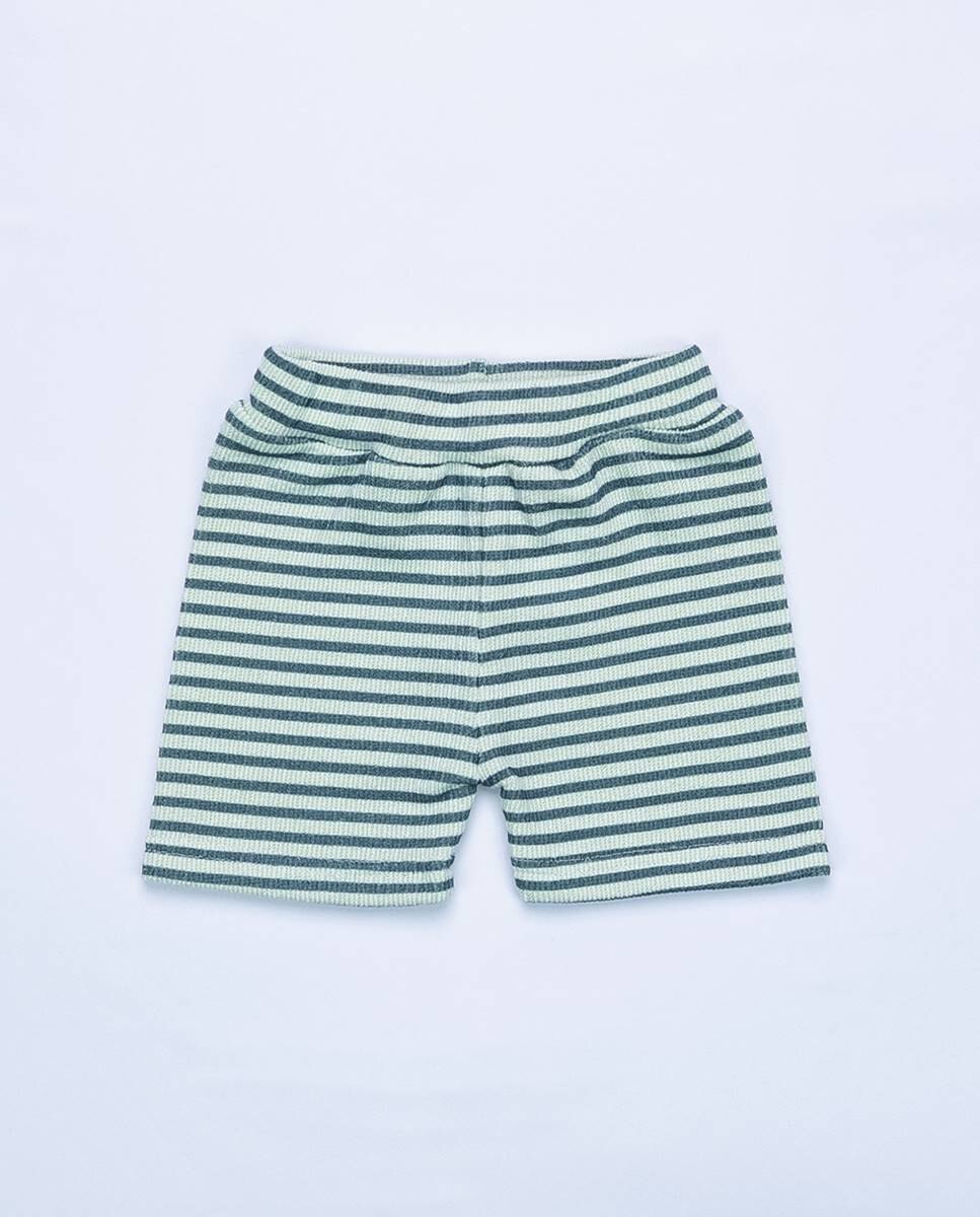 Conjunto de t-shirt em algodão orgânico e calções em felpa FS Baby Verde-6