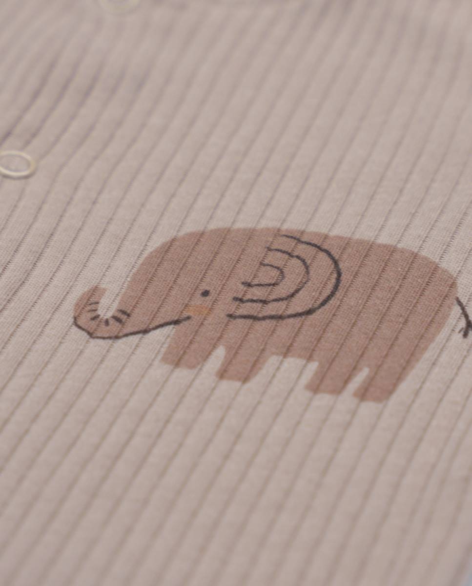 Babygrow em algodão canelado FS Baby Taupe-3