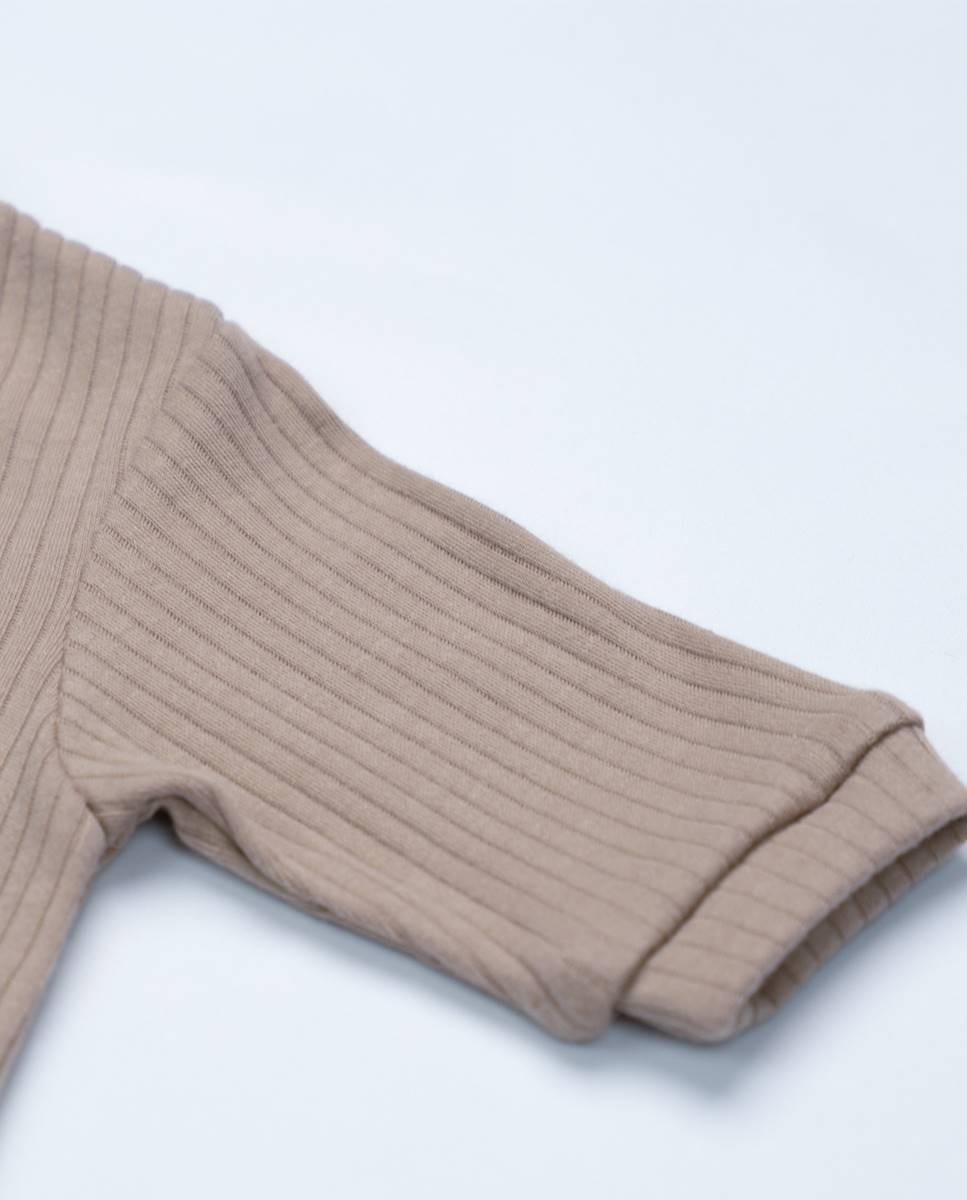 Babygrow em algodão canelado FS Baby Taupe-5