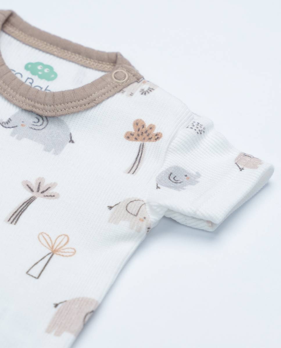 Body em algodão canelado FS Baby Bege-5