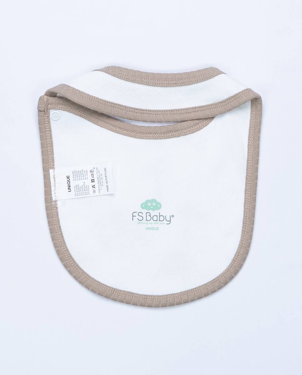 Babete em algodão canelado FS Baby Bege-4