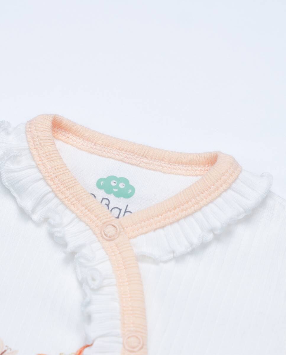 Babygrow em algodão canelado orgânico Pérola-2