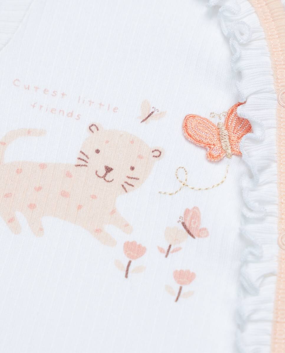 Babygrow em algodão canelado orgânico Pérola-3