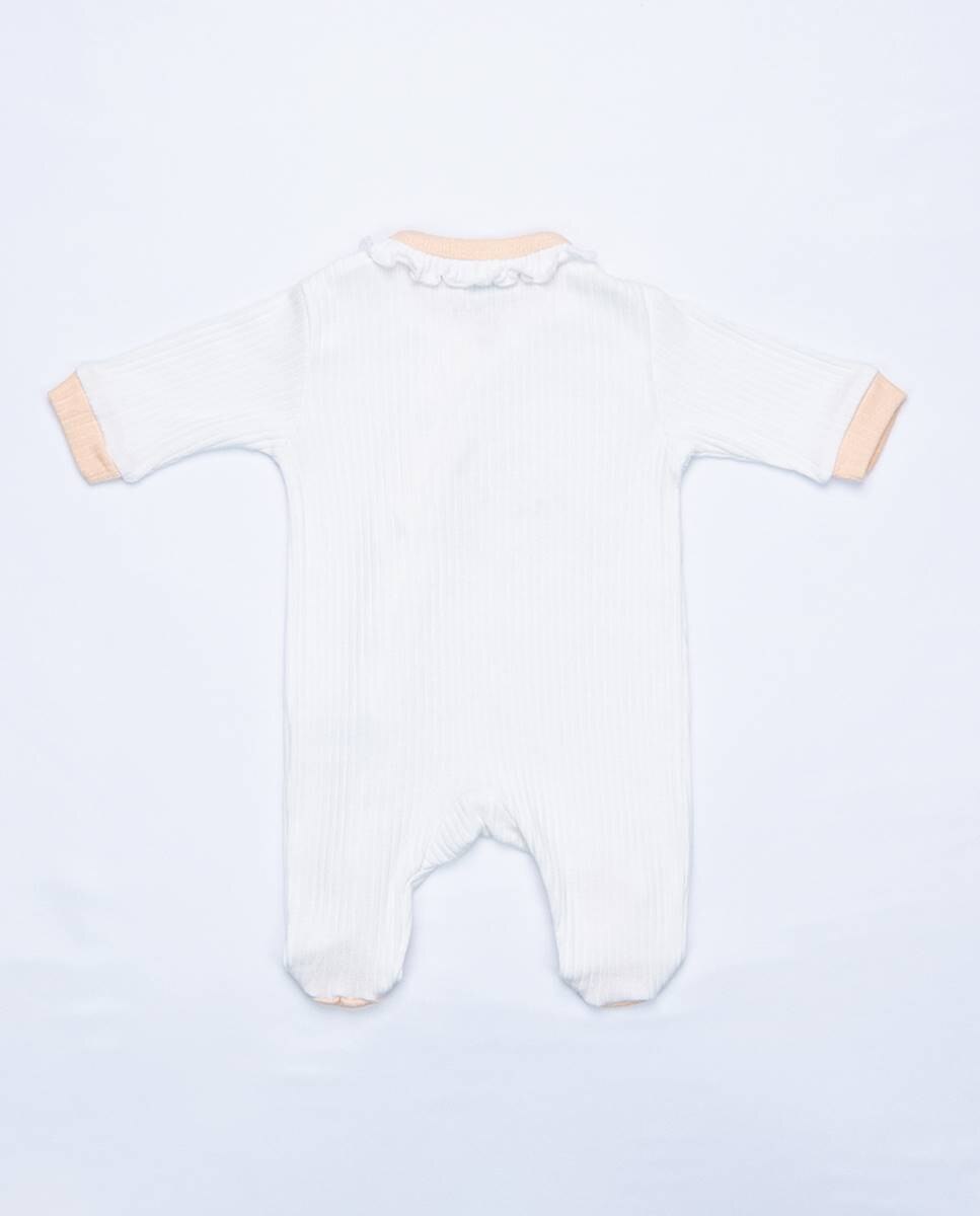 Babygrow em algodão canelado orgânico Pérola-6