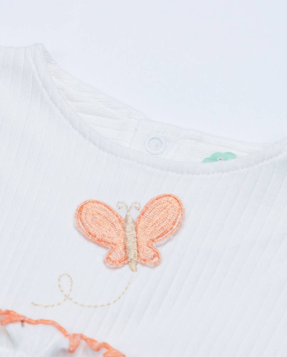Vestido em algodão canelado orgânico FS Baby Pérola-2