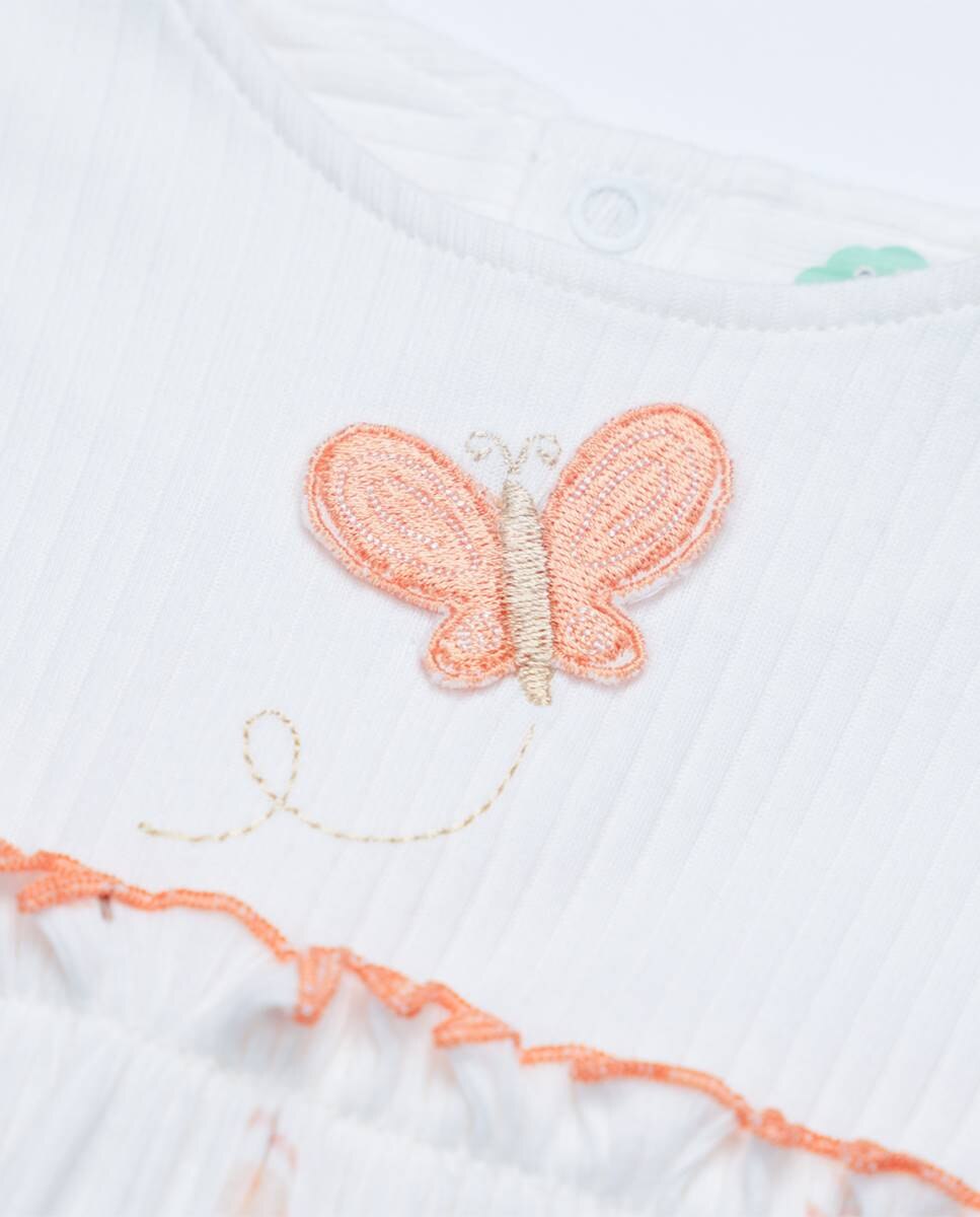 Vestido em algodão canelado orgânico FS Baby Pérola-3