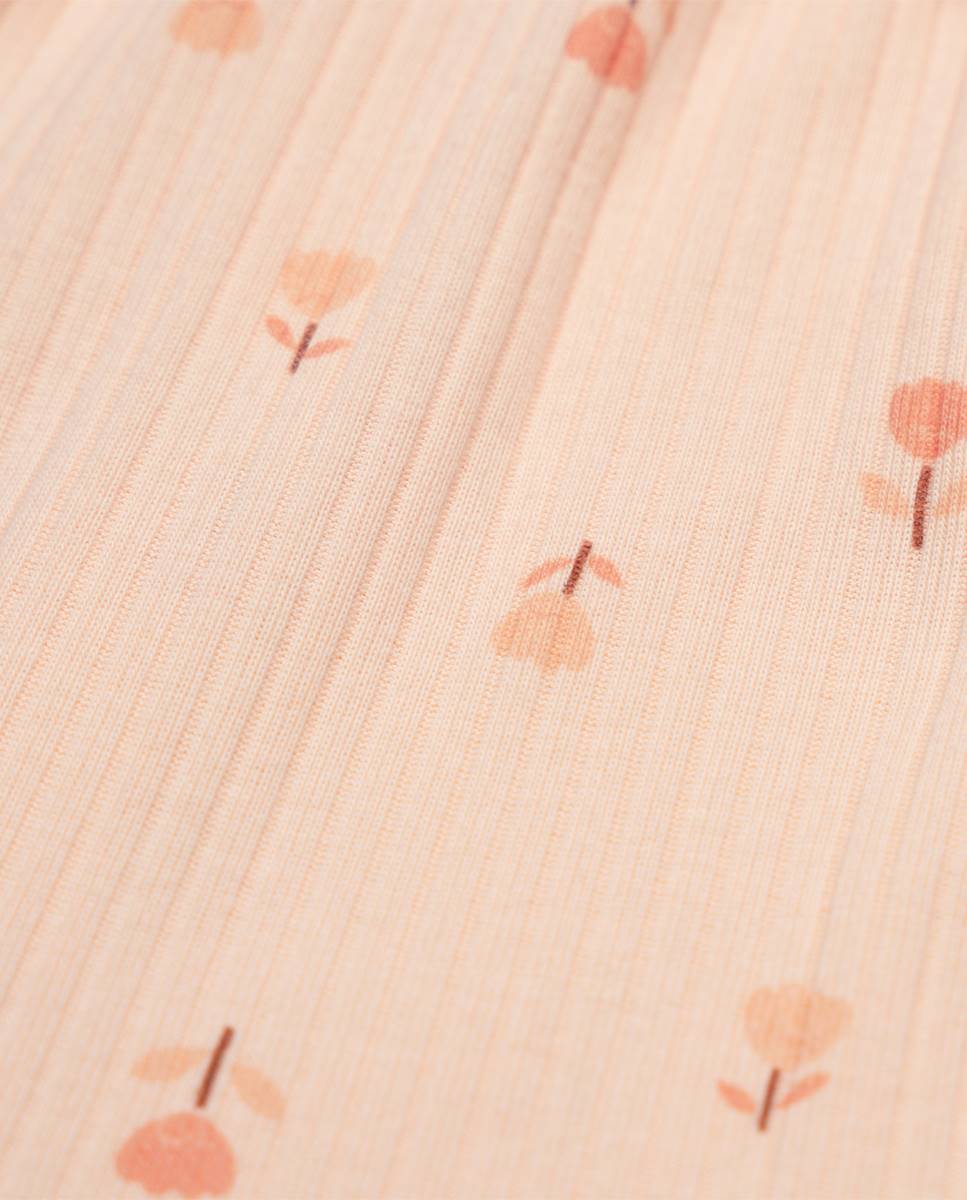Vestido em algodão canelado orgânico FS Baby Salmão-4