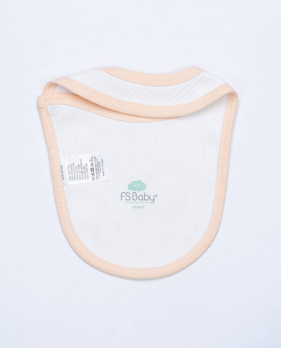 Babete em algodão canelado orgânico FS Baby Salmão-4