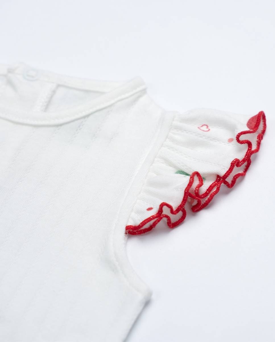 Conjunto de body e tapa fraldas em algodão FS Baby Branco-4