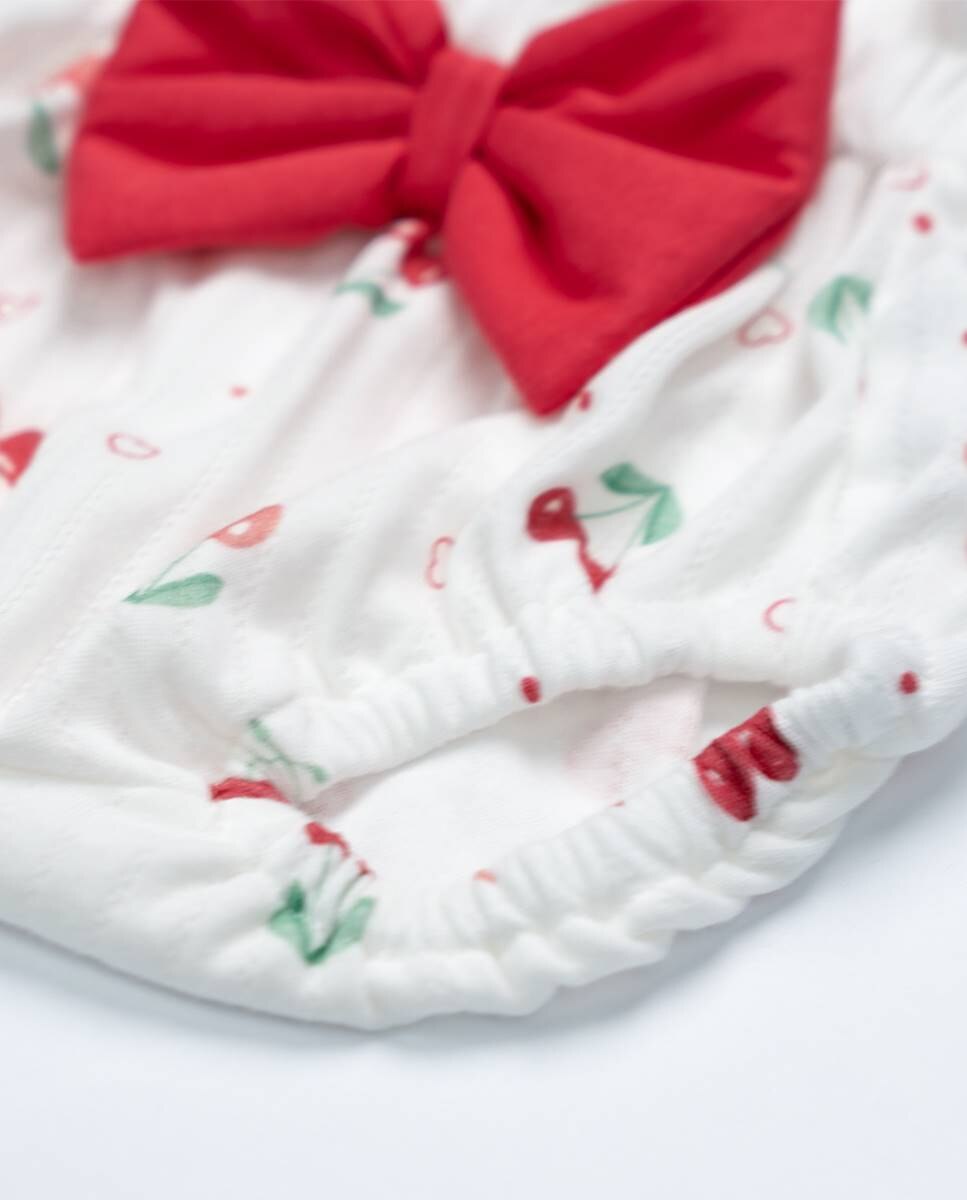 Conjunto de body e tapa fraldas em algodão FS Baby Branco-6