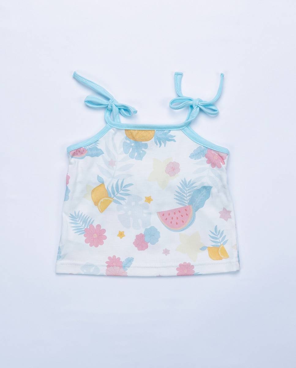 Conjunto de t-shirt e calções em algodão orgânico FS Baby Turquesa-5