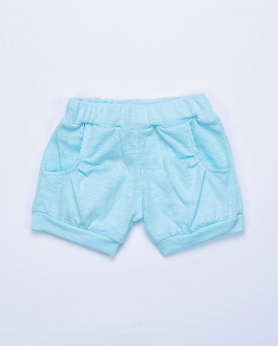 Conjunto de t-shirt e calções em algodão orgânico FS Baby Turquesa-6