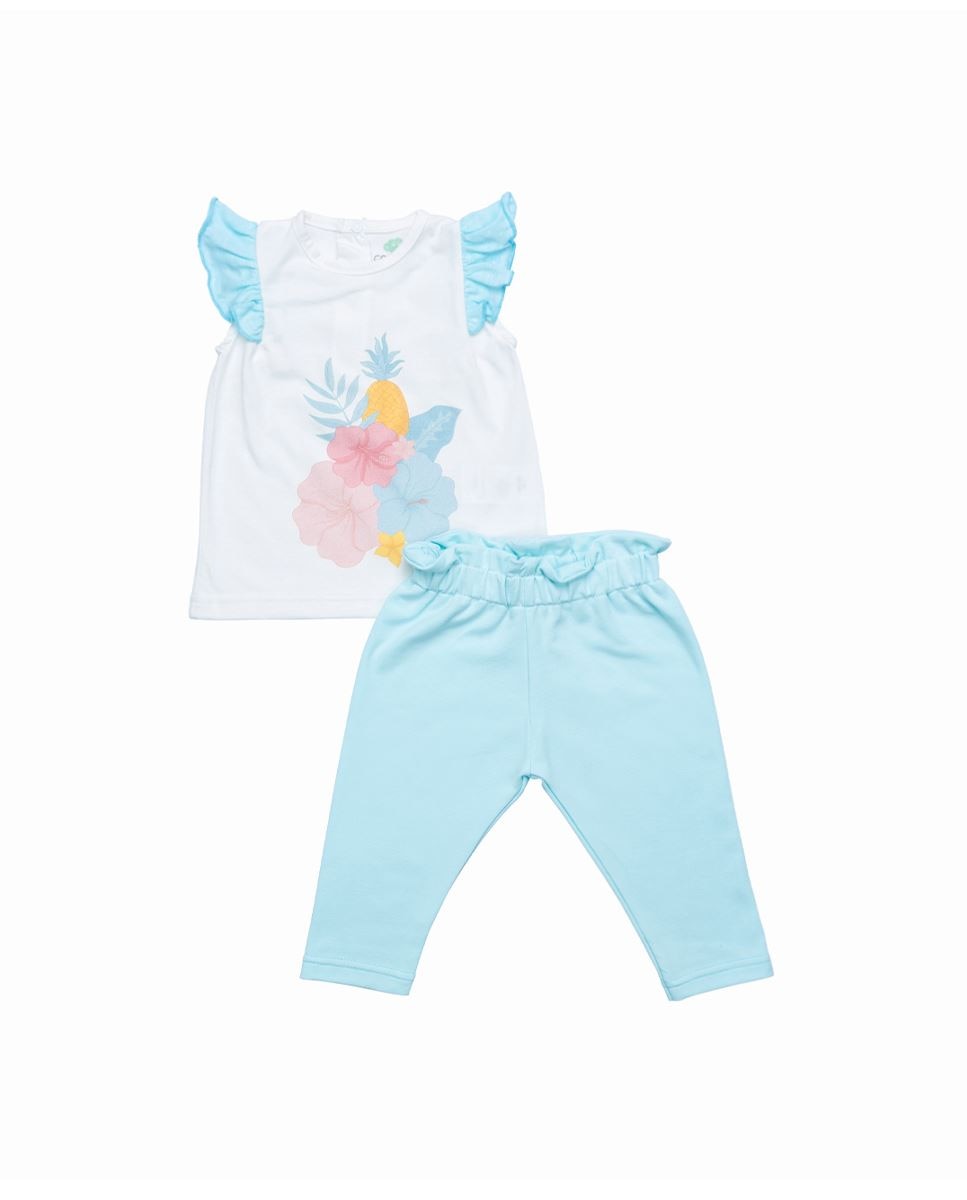 Imagem 0 de Conjunto de t-shirt em algodão e calças em felpa