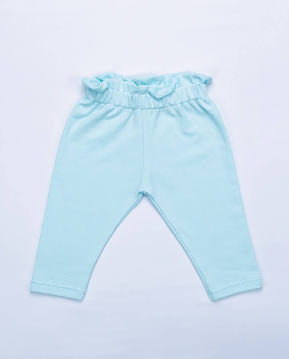 Conjunto de t-shirt em algodão e calças em felpa FS Baby Turquesa-6