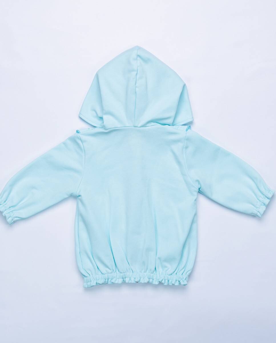 Casaco em felpa com fecho e capuz FS Baby Turquesa-6
