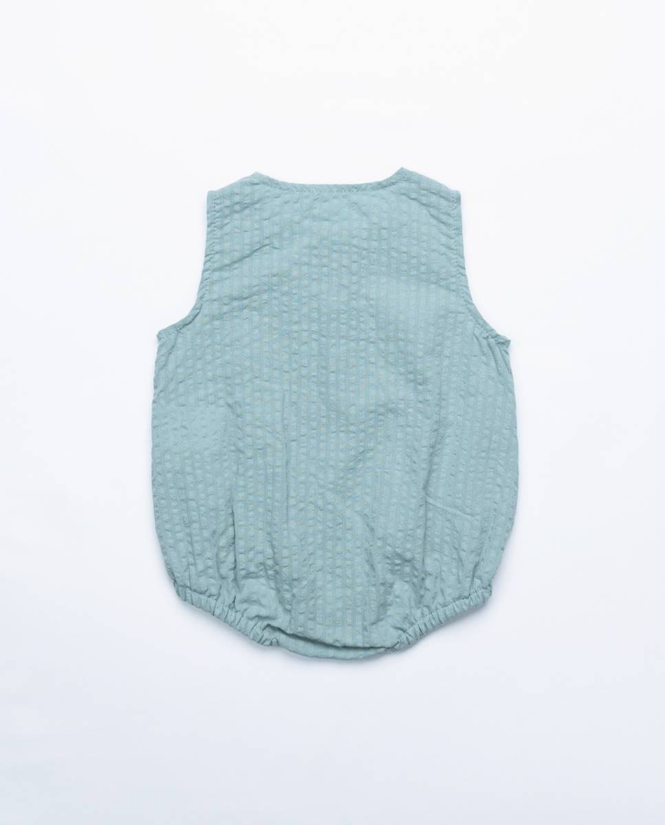 Macacão em tecido de algodão orgânico FS Baby Azul-6