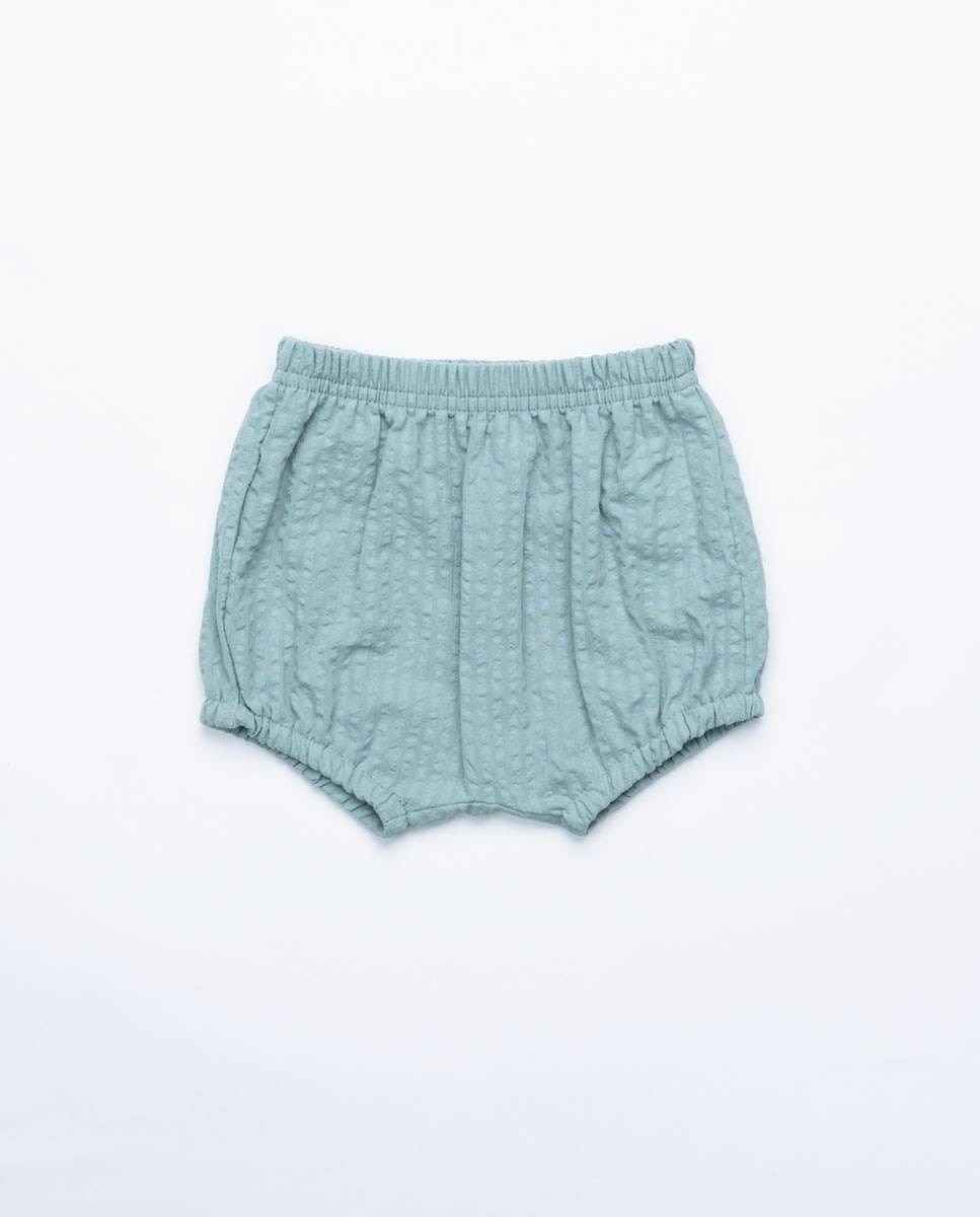 Conjunto de polo body e tapa fraldas em tecido de algodão orgânico FS Baby Azul-6