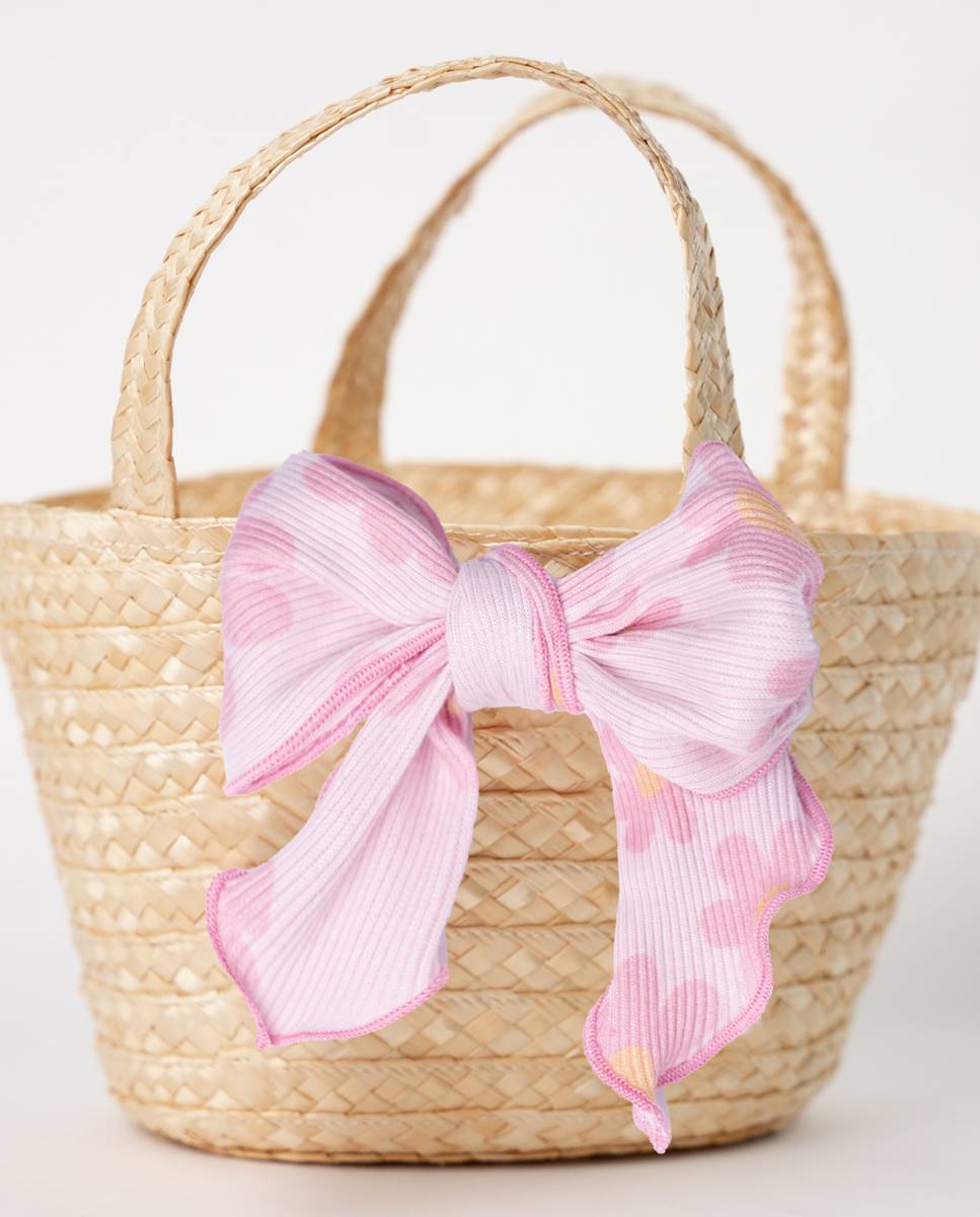 Cesta de palha FS Baby Rosa-2
