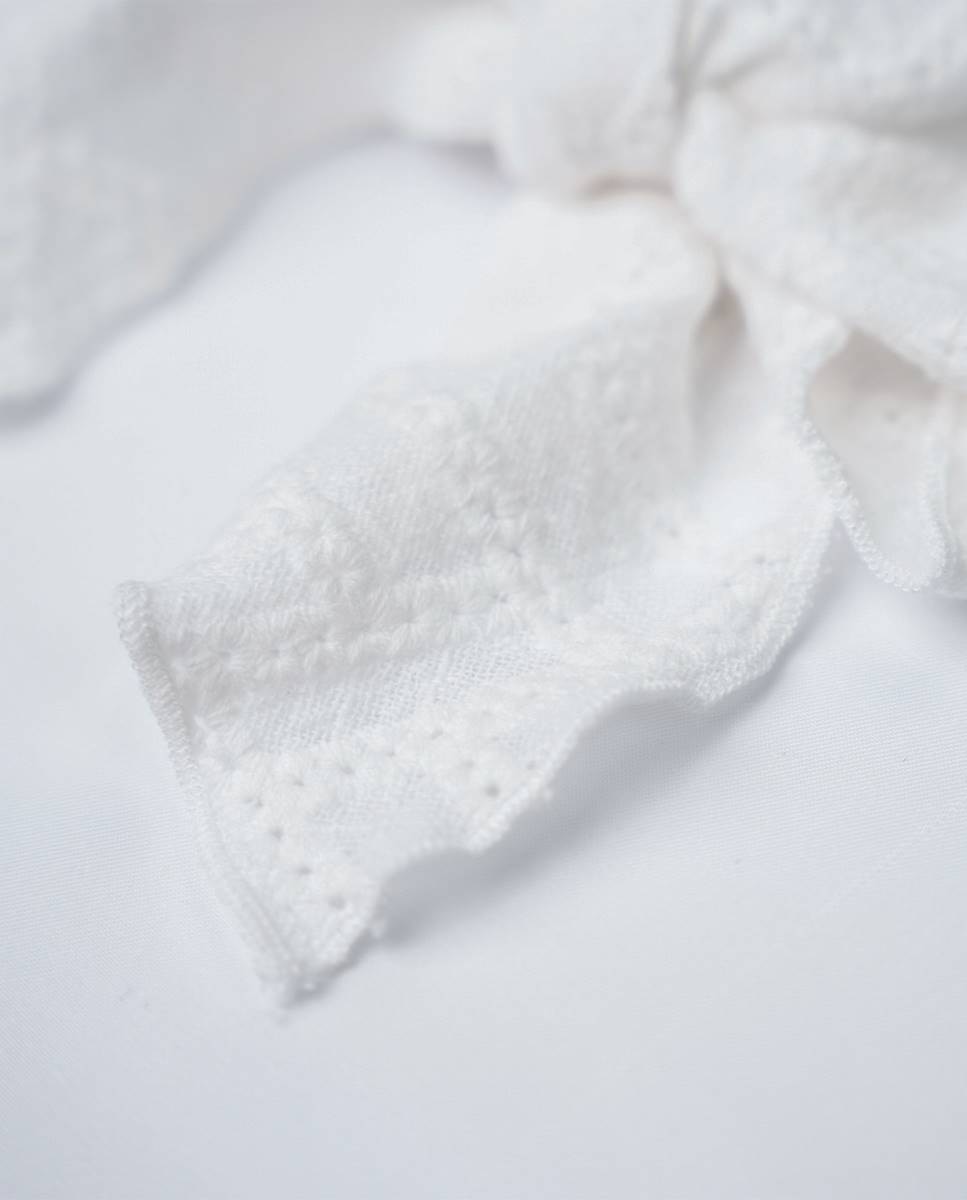 Laço de algodão, para chapéu e cesta de palha FS Baby Branco-2