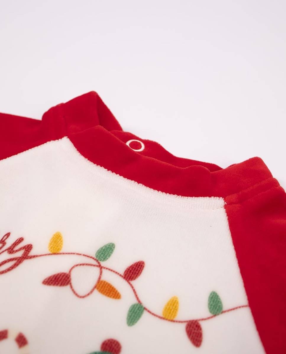 Babygrow em veludo Vermelho-2