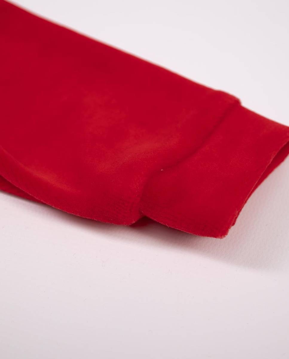 Babygrow em veludo Vermelho-5