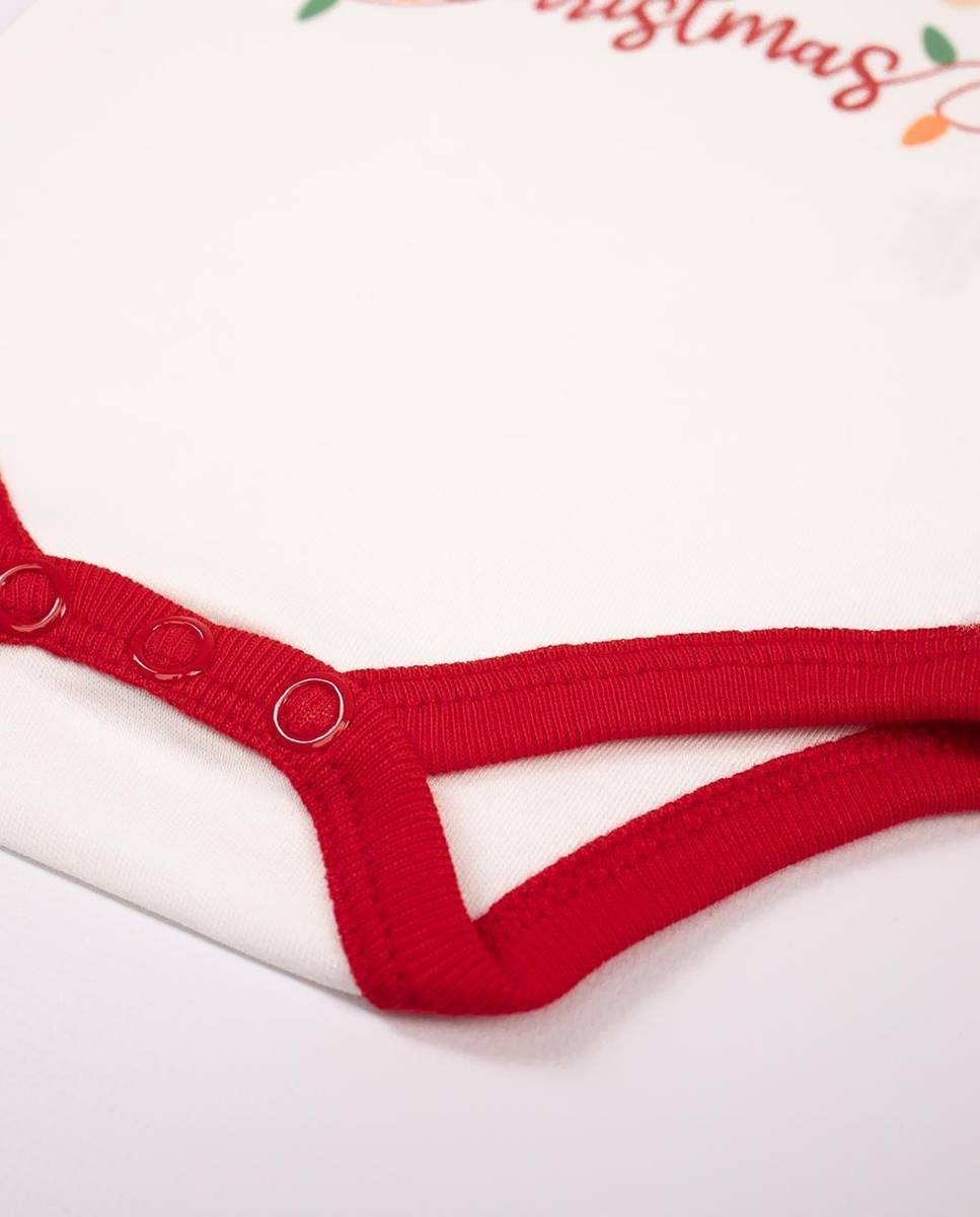 Body de manga comprida em algodão Vermelho-4