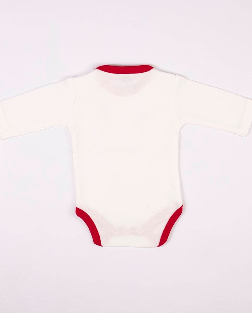Body de manga comprida em algodão Vermelho-6