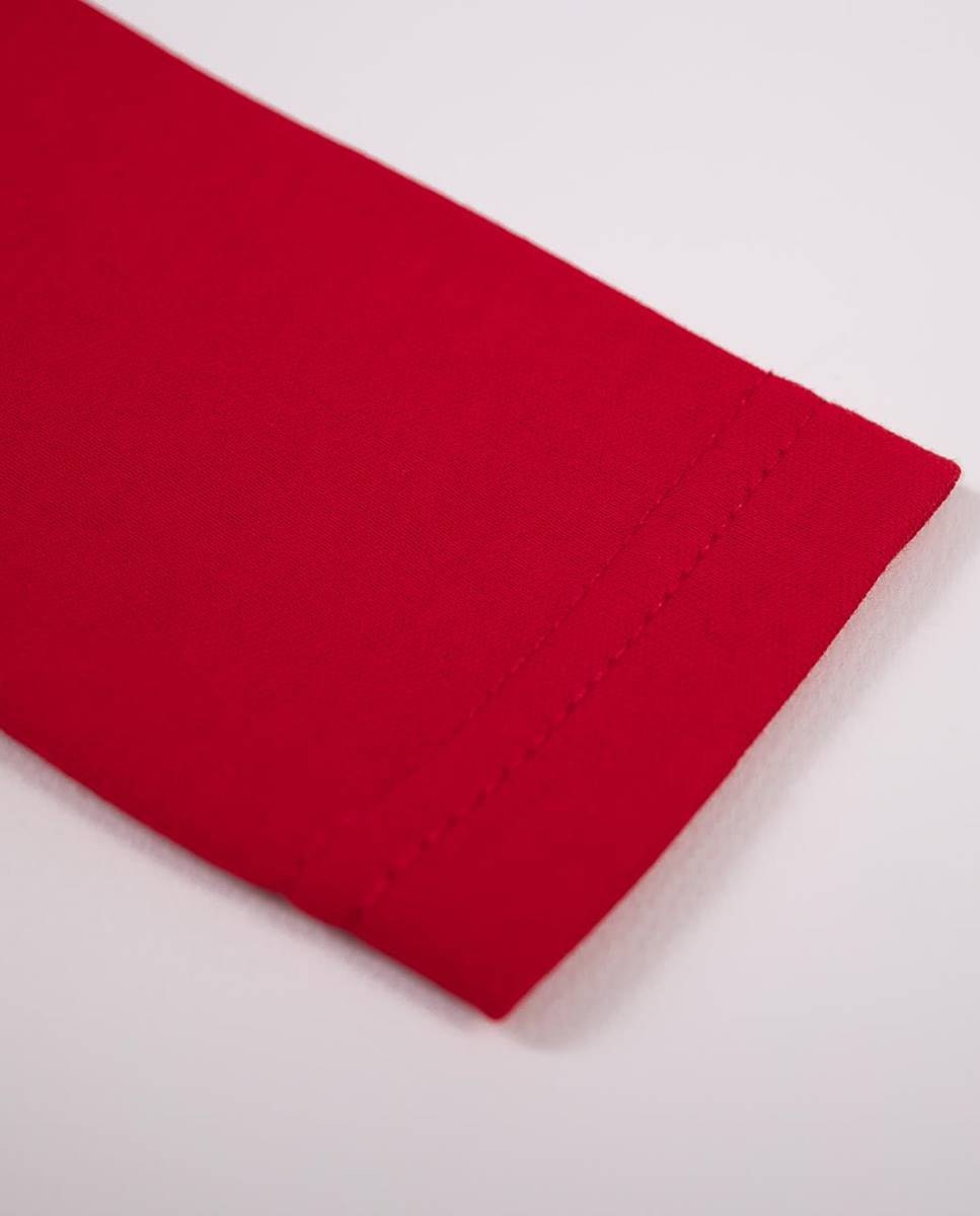 Body de manga comprida em algodão Vermelho-5