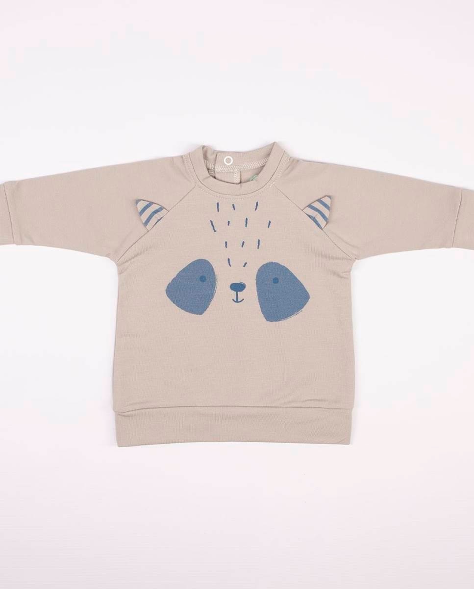 Conjunto de sweatshirt e calças em felpa cardada de algodão Taupe-2