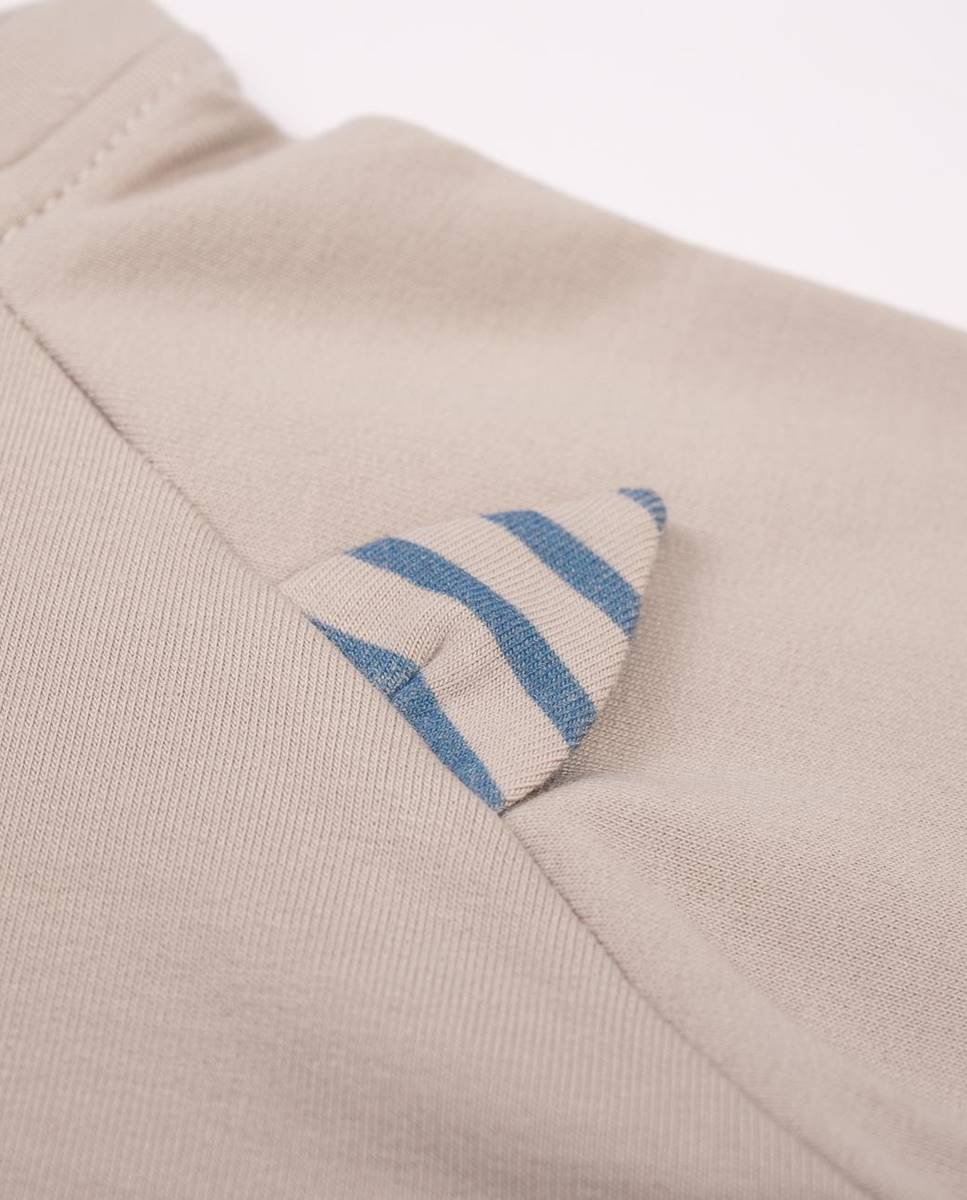 Conjunto de sweatshirt e calças em felpa cardada de algodão Taupe-4