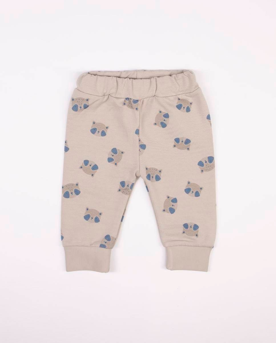 Conjunto de sweatshirt e calças em felpa cardada de algodão Taupe-5
