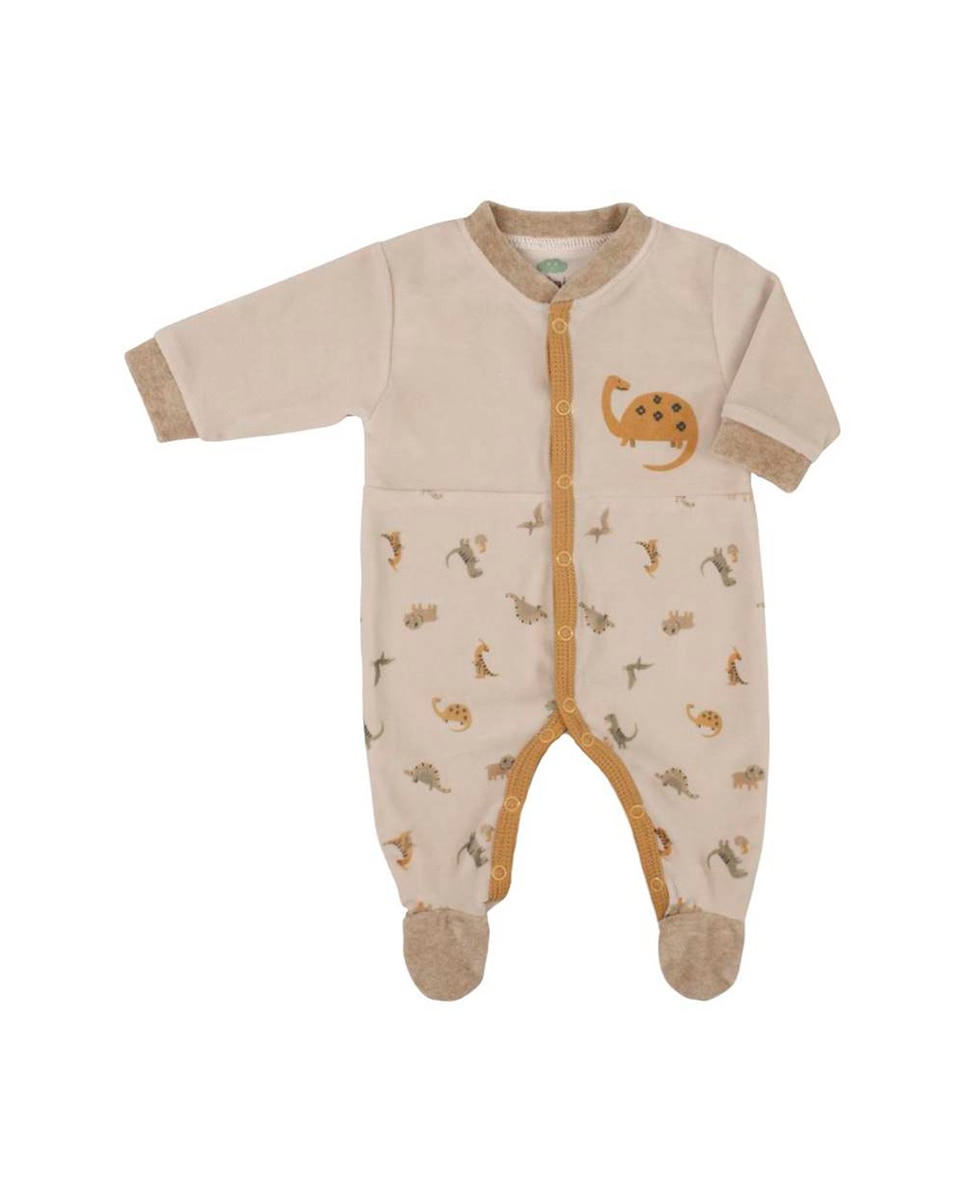 Babygrow em veludo orgânico Castanho-claro-1