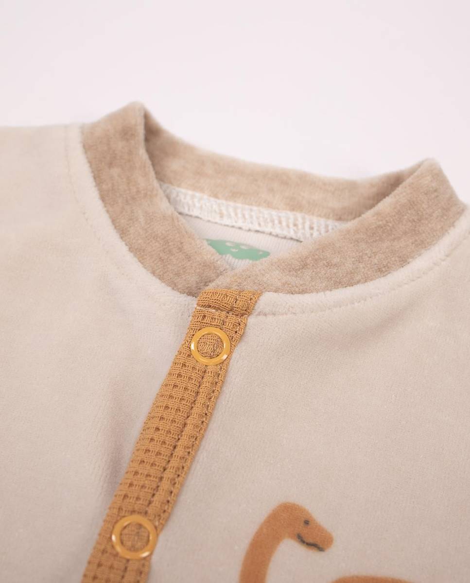 Babygrow em veludo orgânico Castanho-claro-2