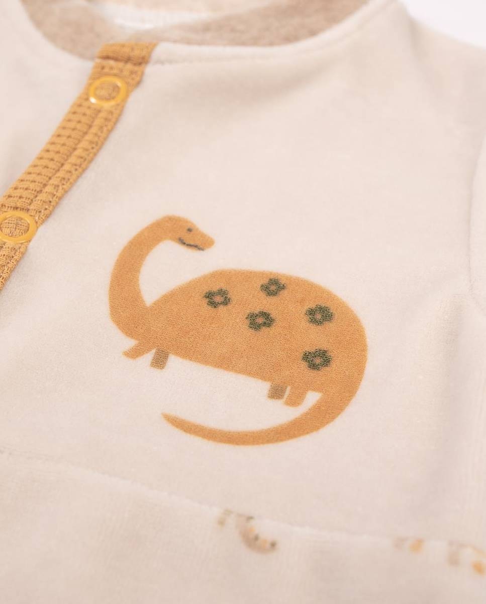 Babygrow em veludo orgânico Castanho-claro-3