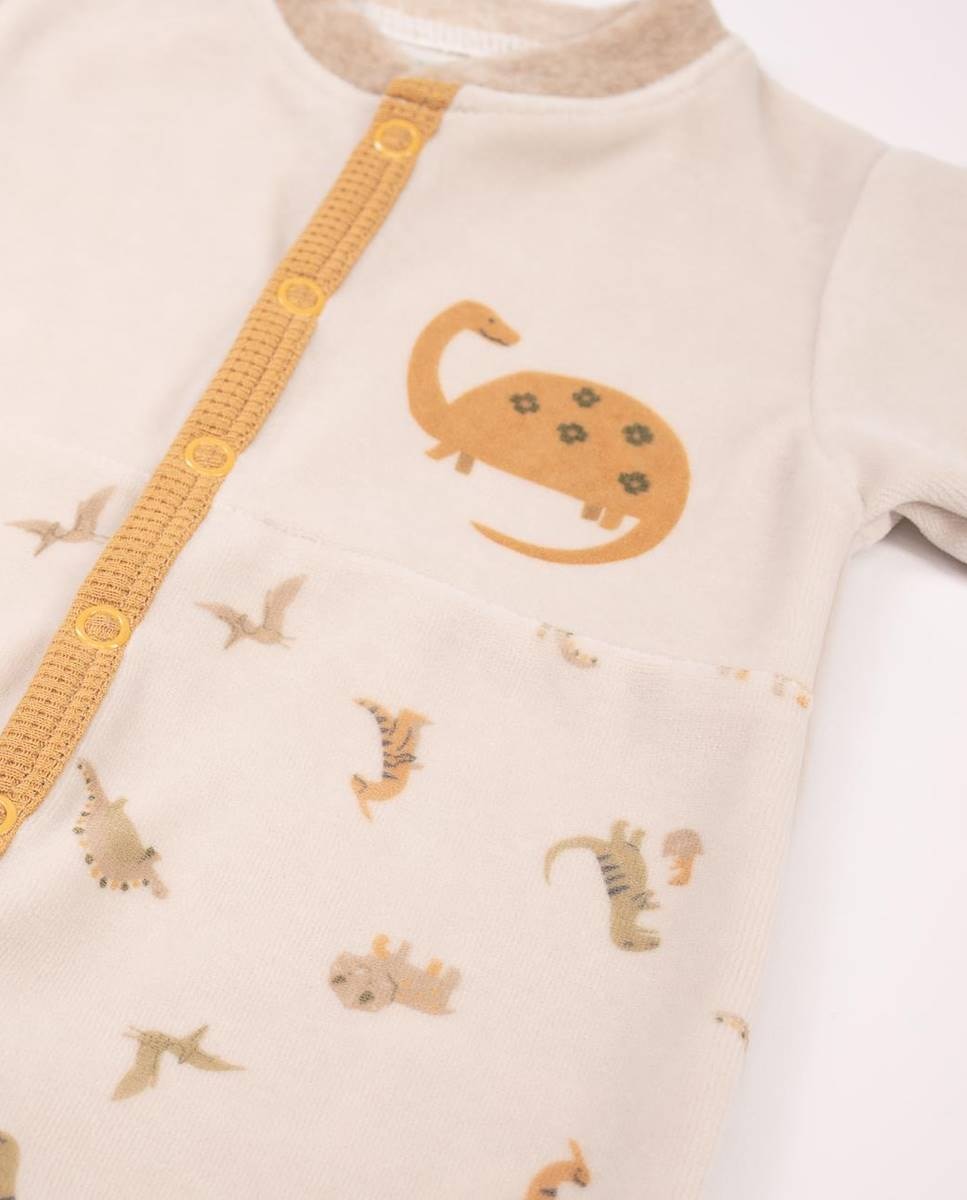 Babygrow em veludo orgânico Castanho-claro-4