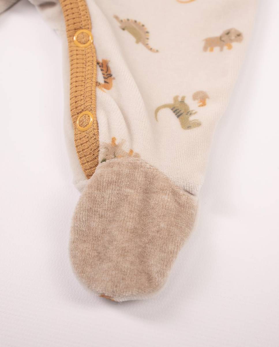 Babygrow em veludo orgânico Castanho-claro-5